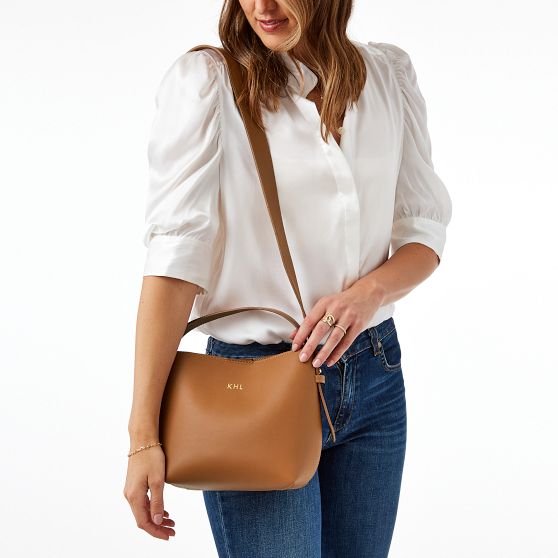 Leah Leather Bucket Crossbody