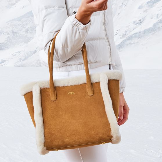 Sierra Shearling and Suede Tote