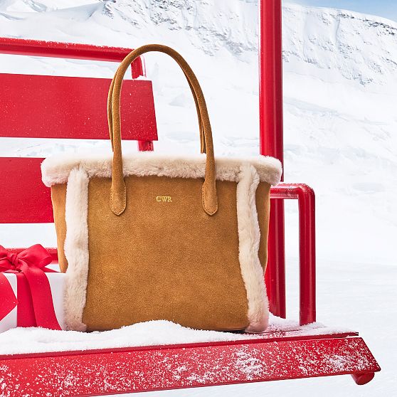 Sierra Shearling and Suede Tote