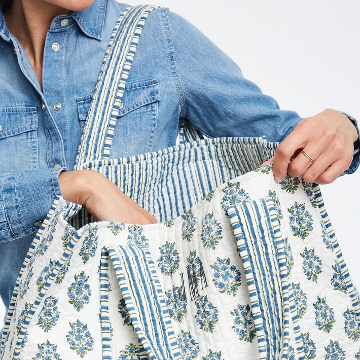 Block Print Quilted Oversized Tote Mark and Graham