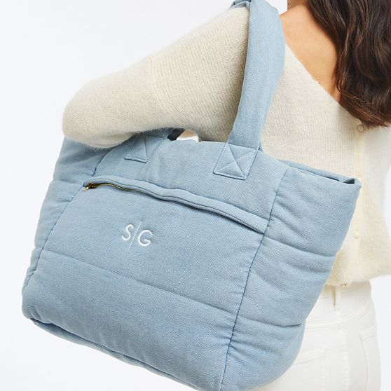 Denim Puffer Tote