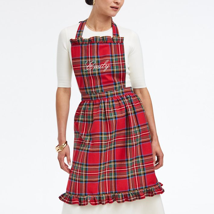Tartan Plaid Ruffle Apron