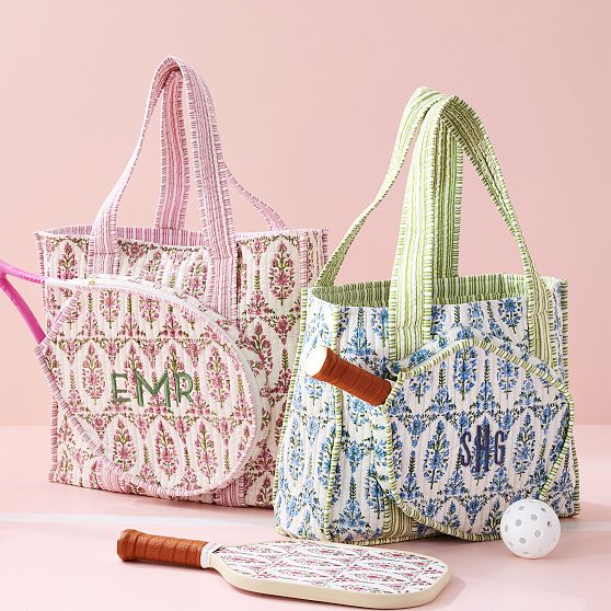 Block Print Pickleball Tote