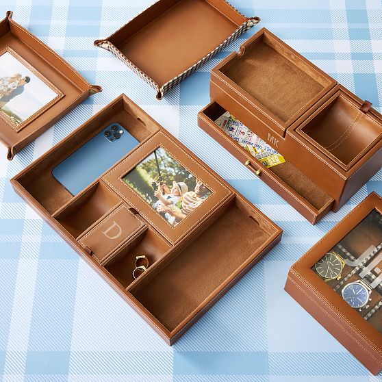 Leather Photo Valet Tray