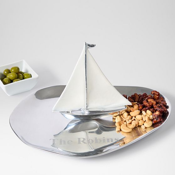 Silver Sailboat Platter