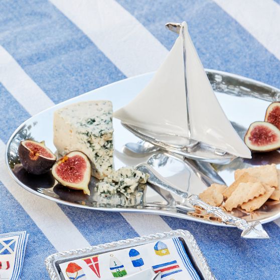 Silver Sailboat Platter