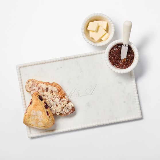 Beaded Marble Appetizer Serving Platter