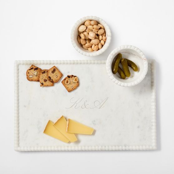 Beaded Marble Appetizer Serving Platter