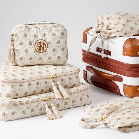 5 Piece Block Print Packing Cube Set