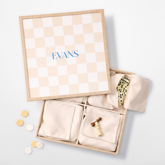 3-in-1 Raffia Chess, Checkers and Dominoes Game Set