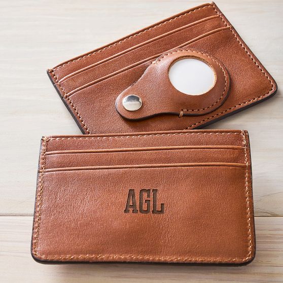 Carson Leather Card Case with AirTag Holder