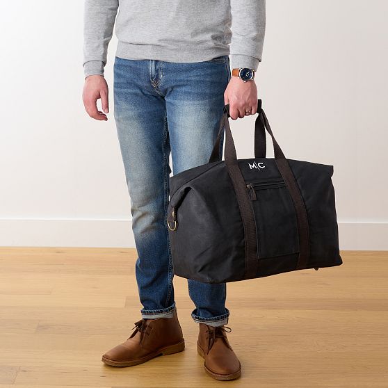 Waxed Canvas Weekender and Pouch Set