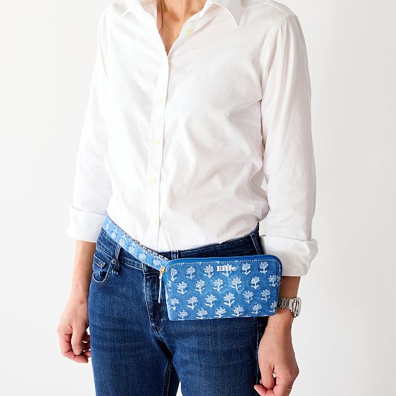 Block Print Dog Walking Crossbody Bag