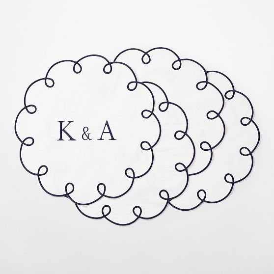 Embroidered Loop Placemats, Set of 4​