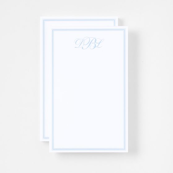Personalized Coastal Stripe Stationery Notepads, Set of 2
