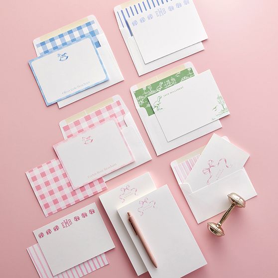 Personalized Bow Stationery Notepads, Set of 2