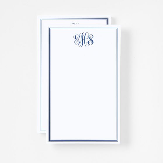 Personalized Coastal Stripe Stationery Notepads, Set of 2