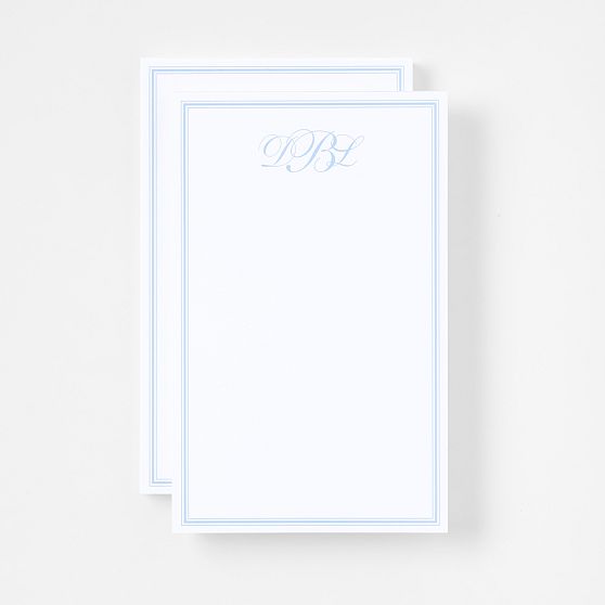 Personalized Coastal Stripe Stationery Notepads, Set of 2