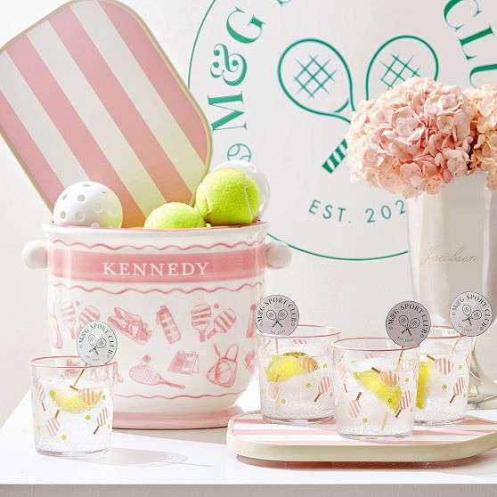 Pickleball Double Old Fashioned Glasses, Set of 4