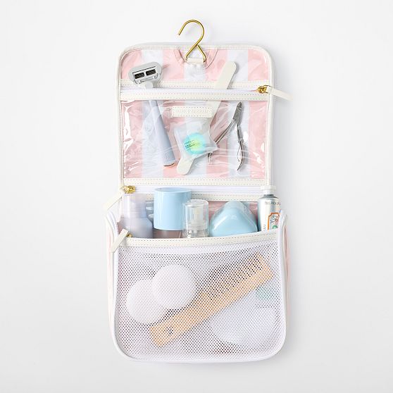 Clear Coated Dual Compartment Hanging Travel Bag