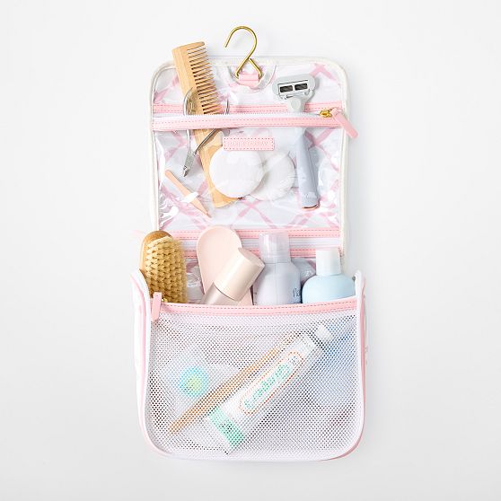 Clear Coated Dual Compartment Hanging Travel Bag