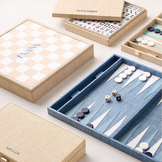 Raffia Backgammon Game Set