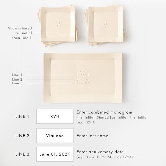 Personalized Ceramic Platter and Accent Plates Set​