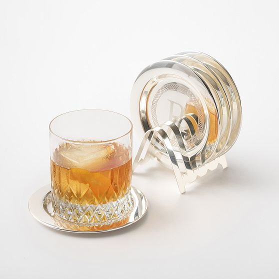 Celebration Silver Etched Coasters, Set of 4