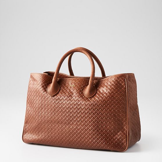 Elisabetta Woven Embossed Leather Handbag