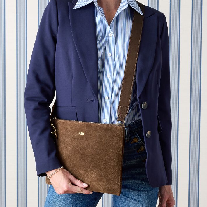 Essential Suede Zipper Crossbody Bag | Mark and Graham