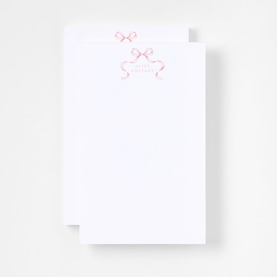 Personalized Bow Stationery Notepads, Set of 2