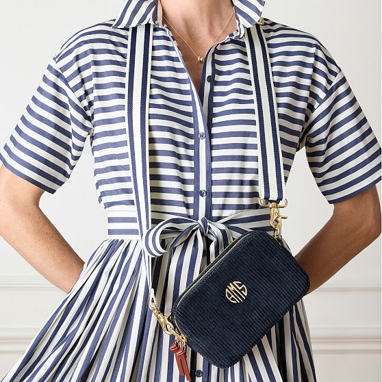 Sophie Double Zip Corduroy Crossbody Bag