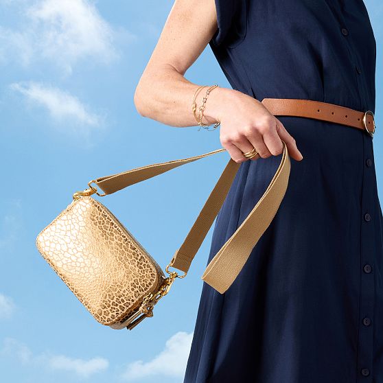 Sophie Double Zip Leather Crossbody Bag