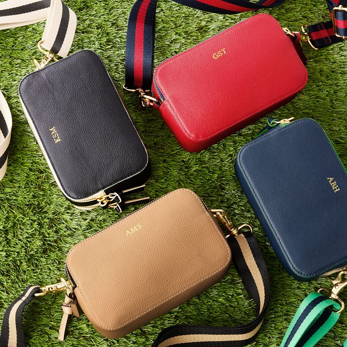 Sophie Double Zip Leather Crossbody Bag | Mark and Graham