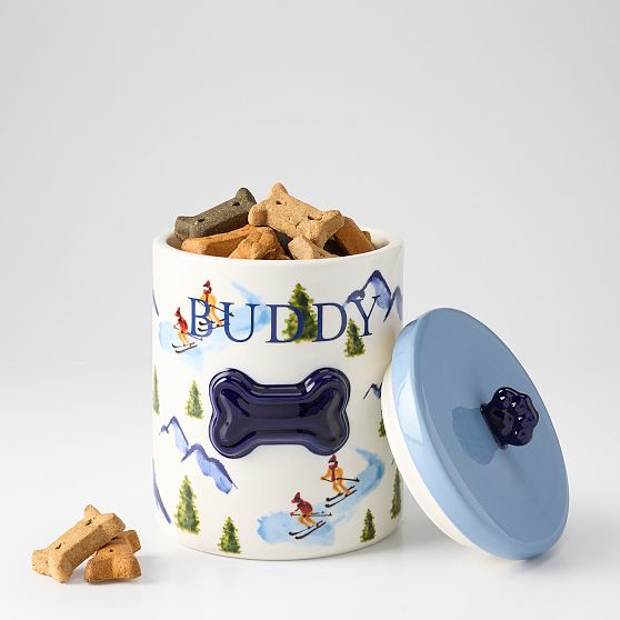 Holiday Ceramic Dog Treat Jar