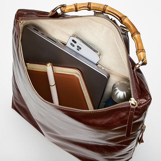 Bamboo Elisabetta Italian Leather Backpack