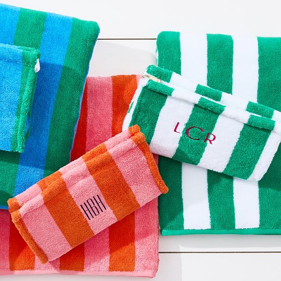 Cabana Stripe Terry Pouch