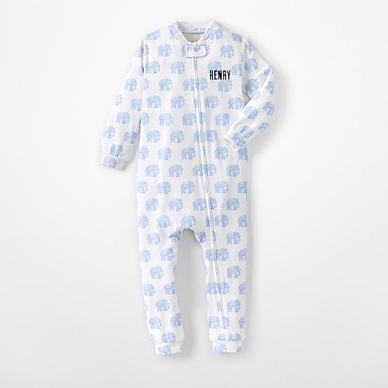 Elephant Block Print Baby Pajama​s