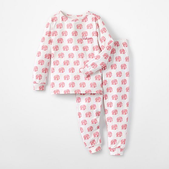 Elephant Block Print Kids Pajamas