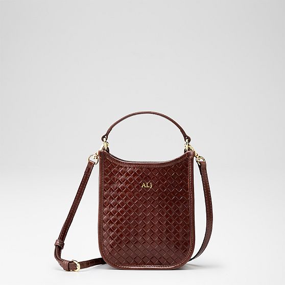 Marcella Woven Embossed Italian Leather Crossbody