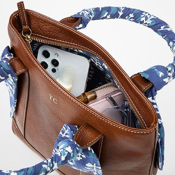 Sylvie Leather Tote with Wrapped Handles