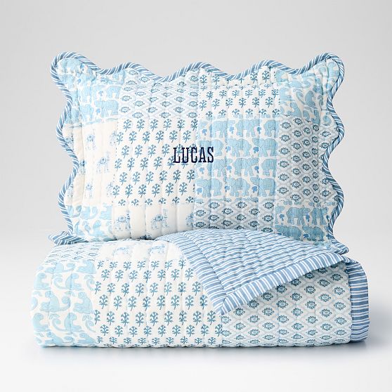 Patchwork Scalloped Boudoir Pillow Cover