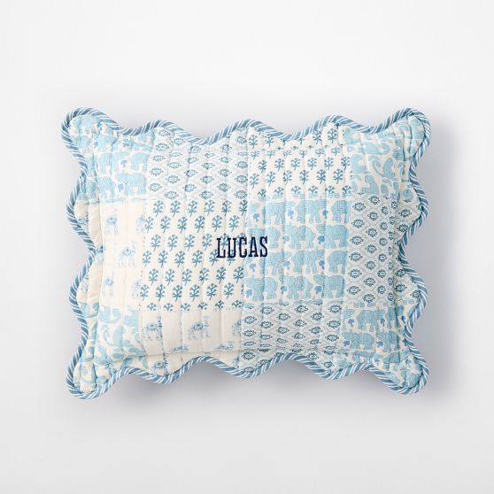 Patchwork Scalloped Boudoir Pillow Cover