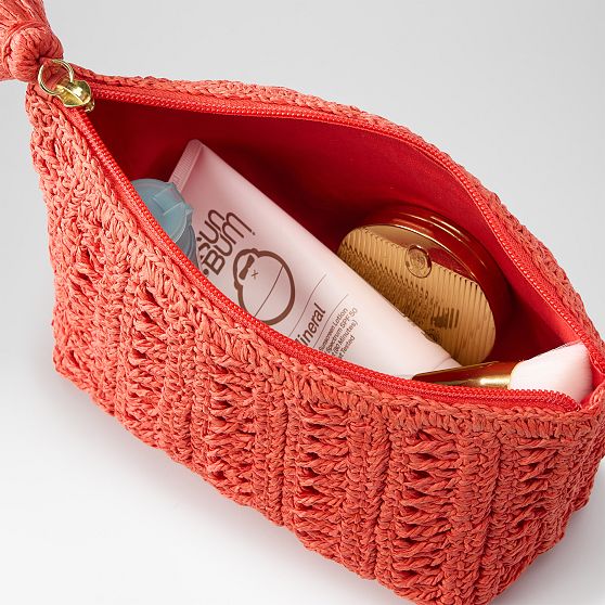 Soleil Raffia Tassel Pouch