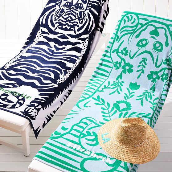 Tiger Terry Velour Beach Towel​
