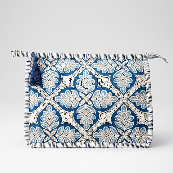 Block Print Canvas Pouch