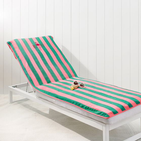 Cabana Stripe Lounge Chair Towel Cover