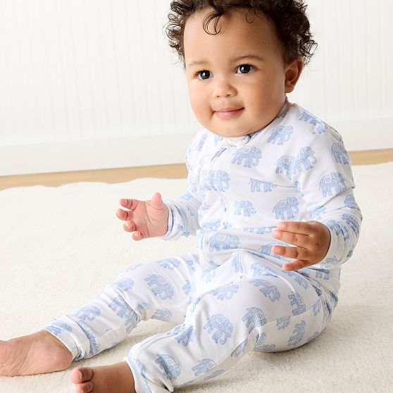 Elephant Block Print Baby Pajama​s