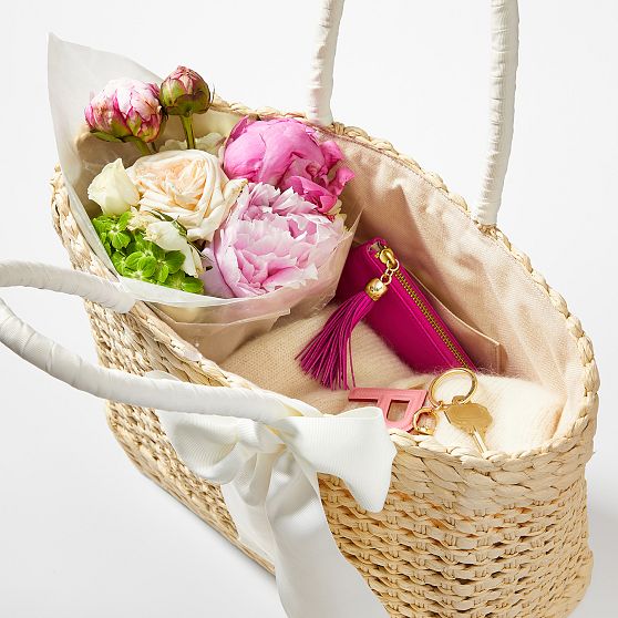 Ribbon Bow Basket Tote