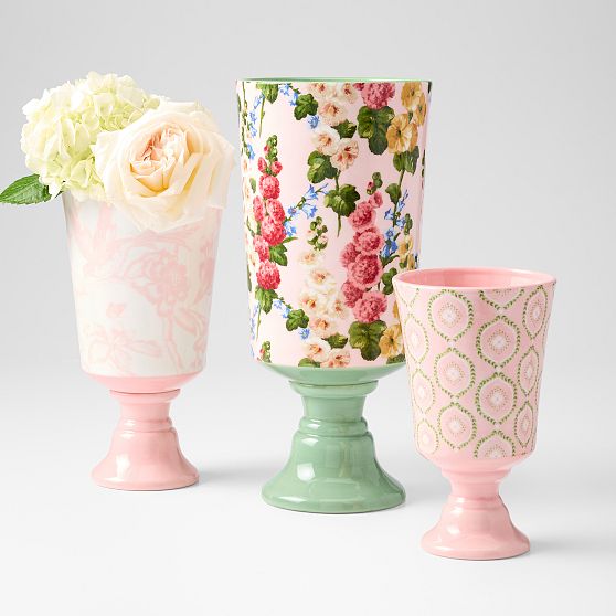 Sanderson Ceramic Pedestal Vase